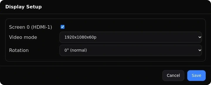 Display Setup Dialog