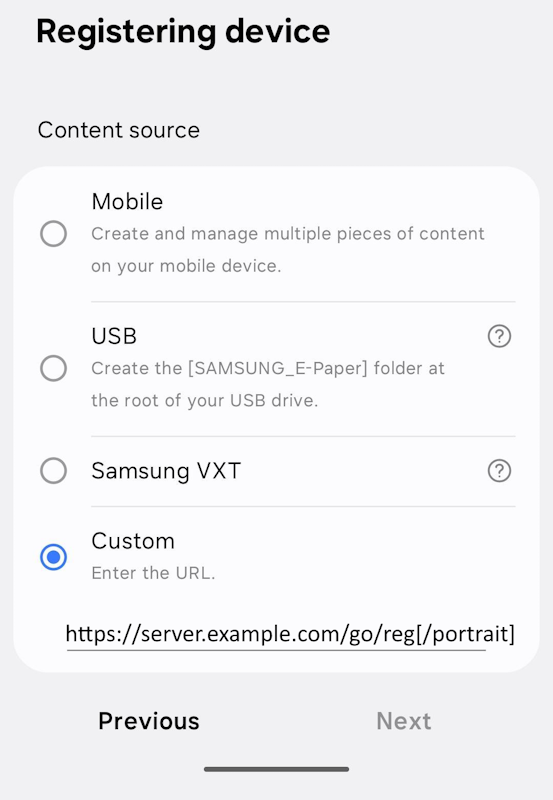 Custom App URL Input