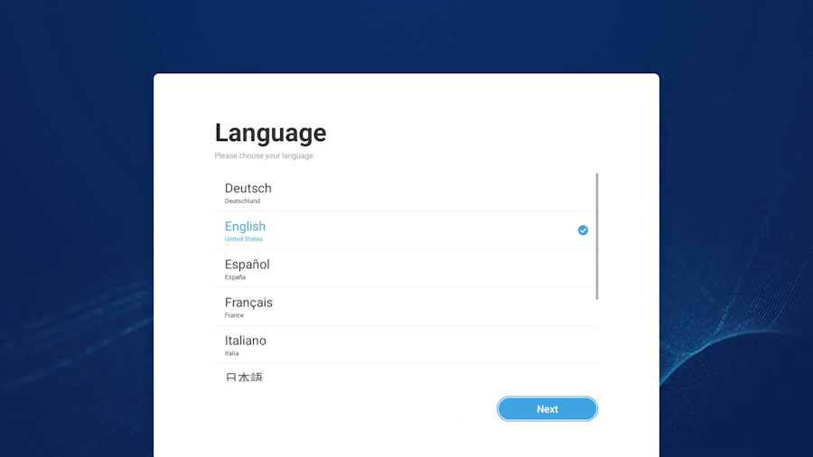 Select language